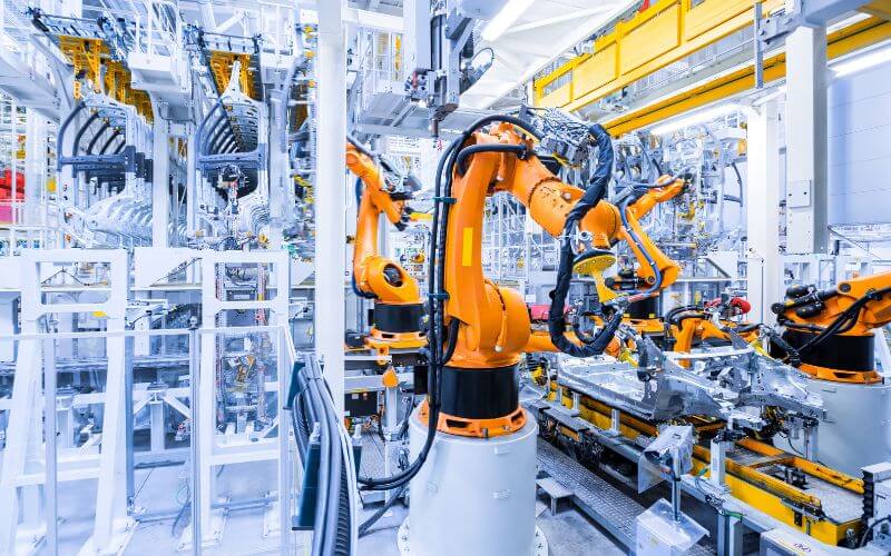 Machine to machine connected industrial value chain represented by a machine driven factory-2