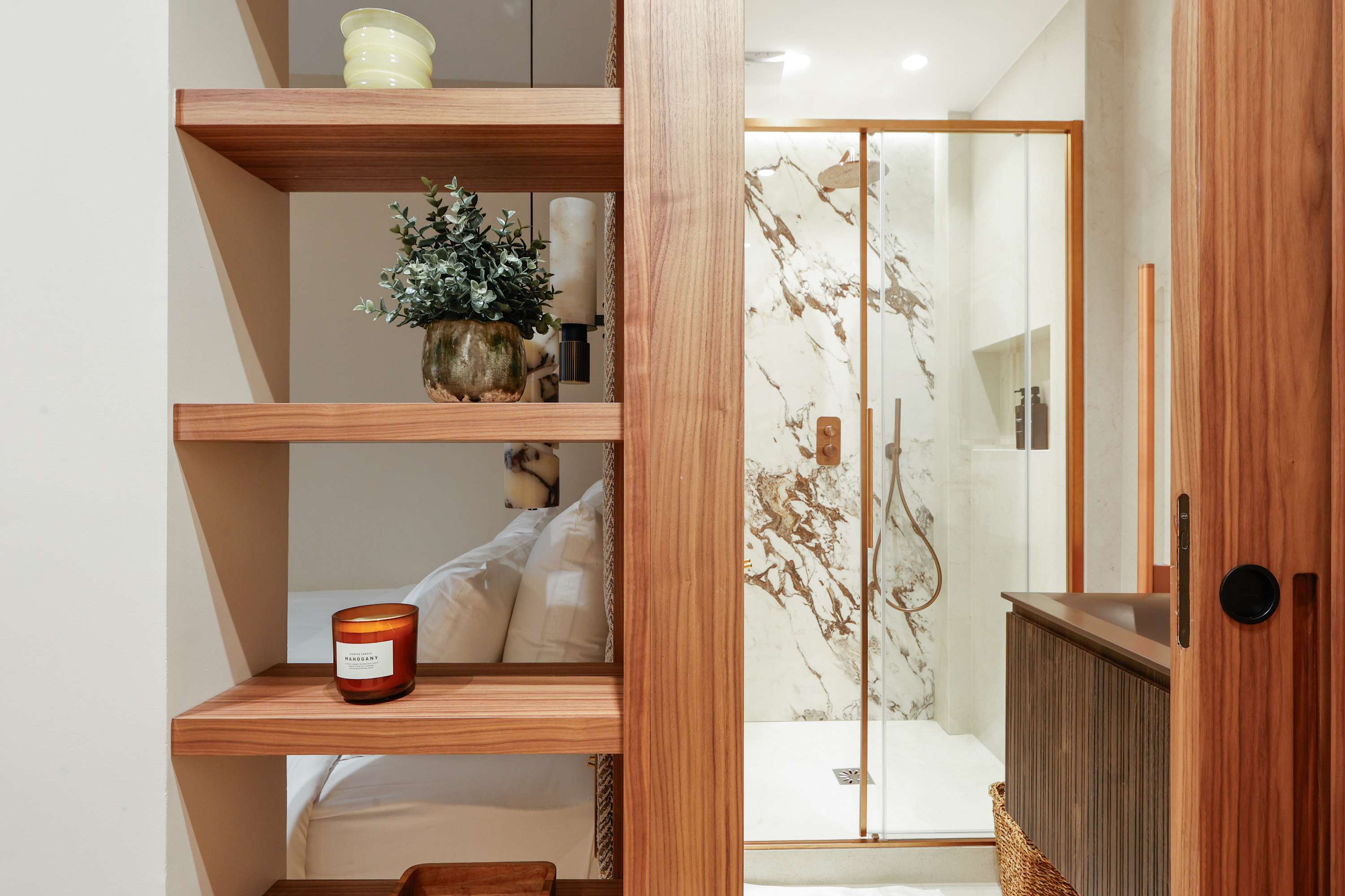 Architect-designed luxury apartment facing Le Bon Marché, Paris 6th, bright living room with Versailles parquet flooring and bespoke joinery