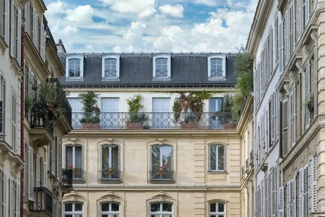 Furnished studio rental search in Paris with map filters and apartment listings.