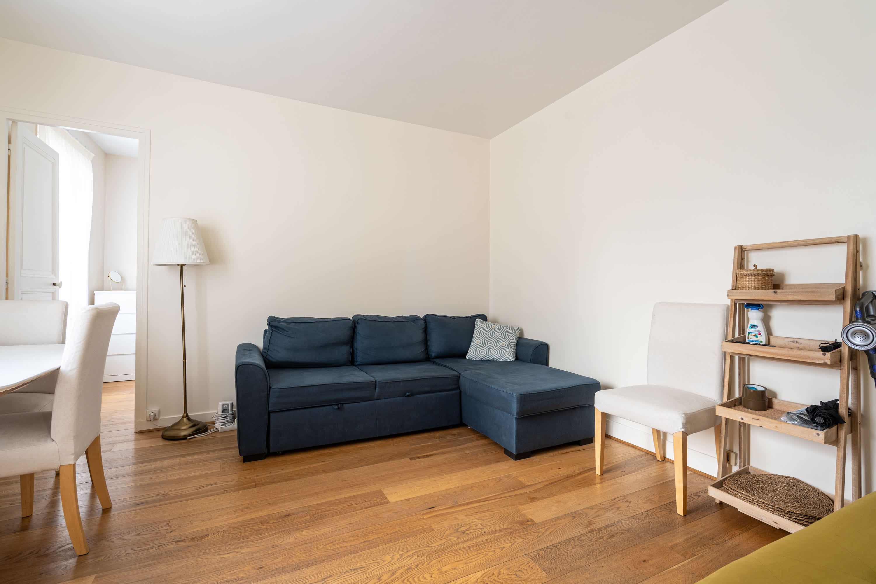 Elegant Parisian apartments with bright living areas, cozy bedrooms, and fully equipped kitchens.