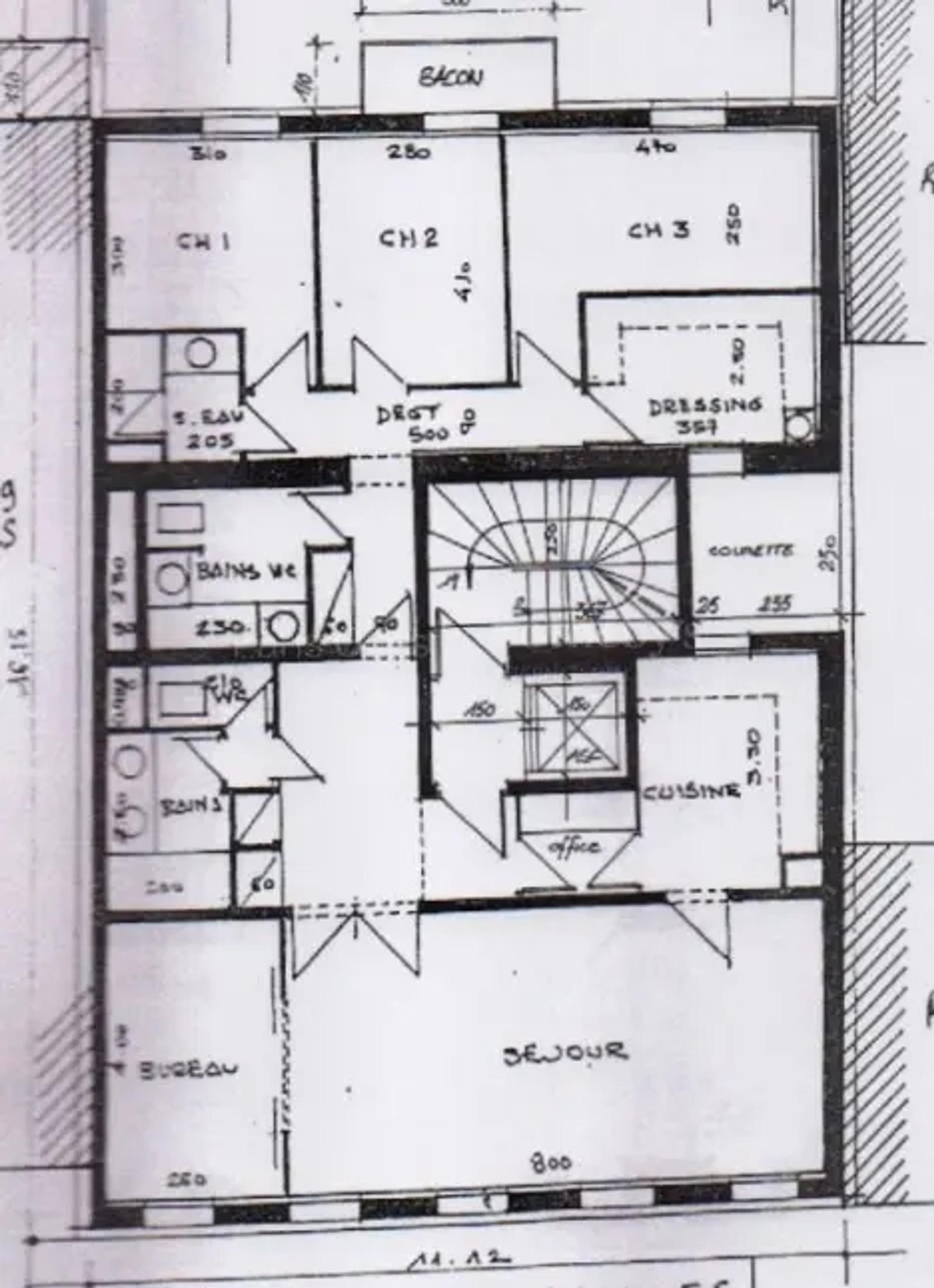 Plan d'un appartement 3 chambres à Paris 15