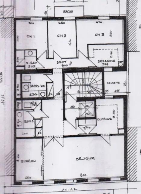 Plan d'un appartement 3 chambres à Paris 15