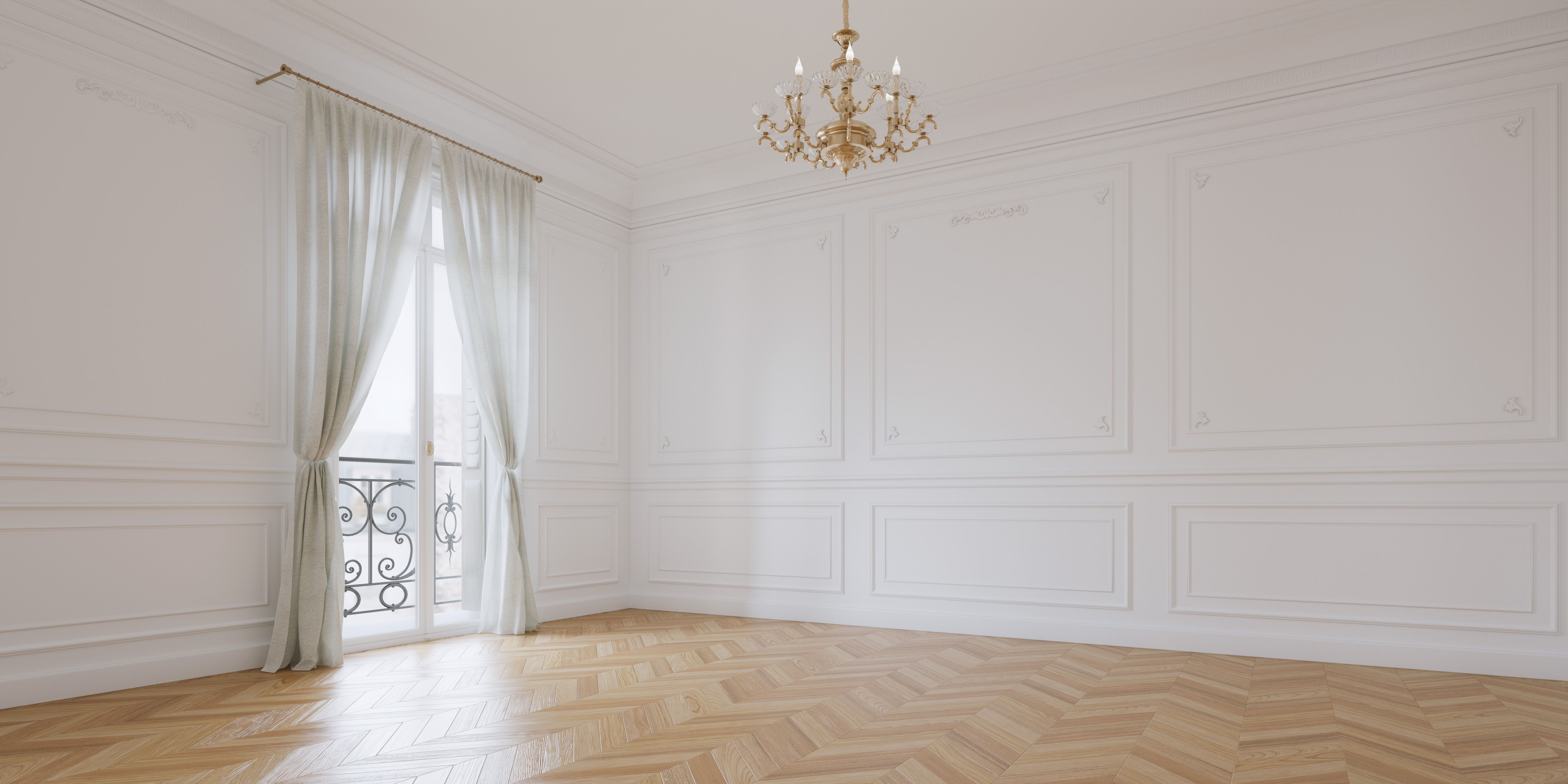 Intérieur d’un appartement loué en bail nu à Paris 