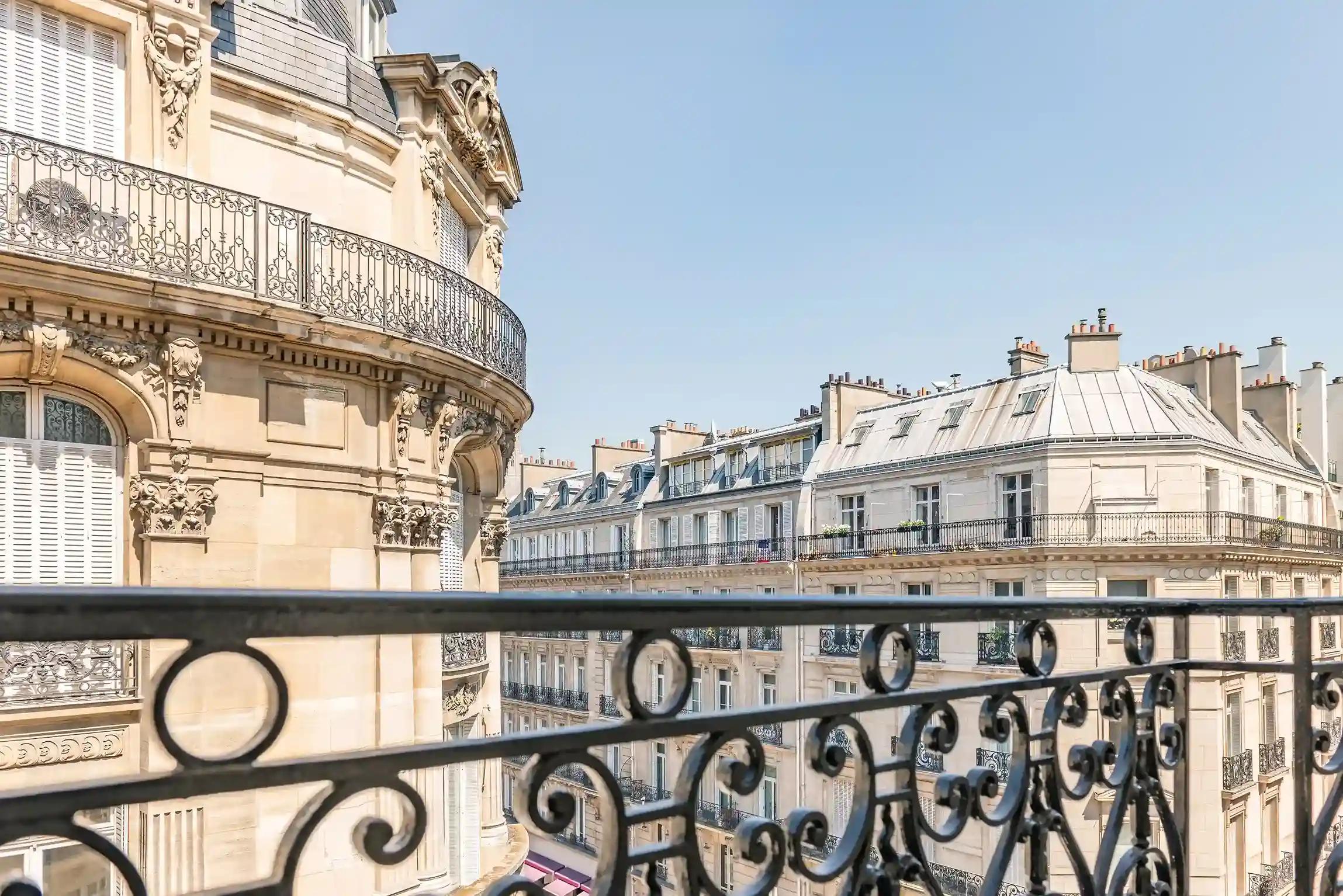 View from a balcony over Parisian buildings