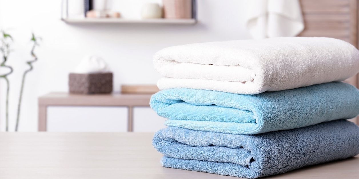 Nytvättade och torktumlade handdukar