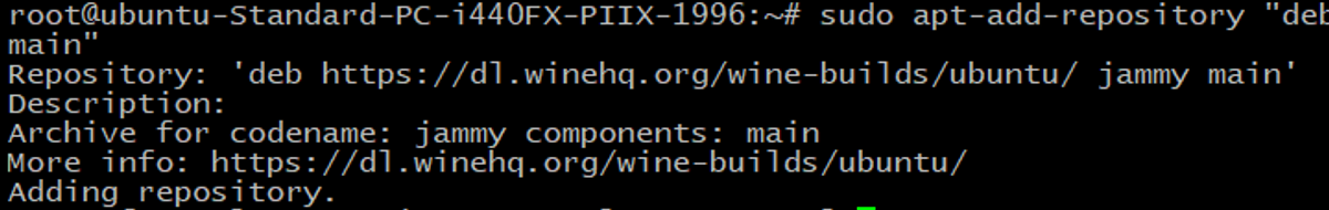 sudo apt add repository output