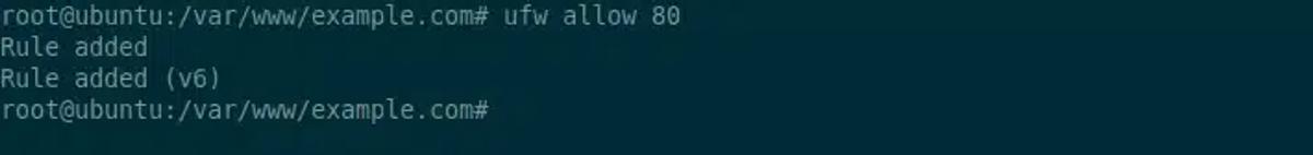 sudo ufw allow 80