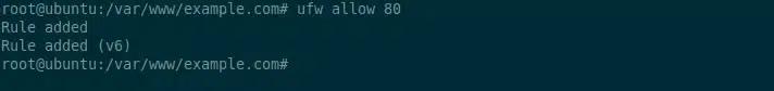 sudo ufw allow 80