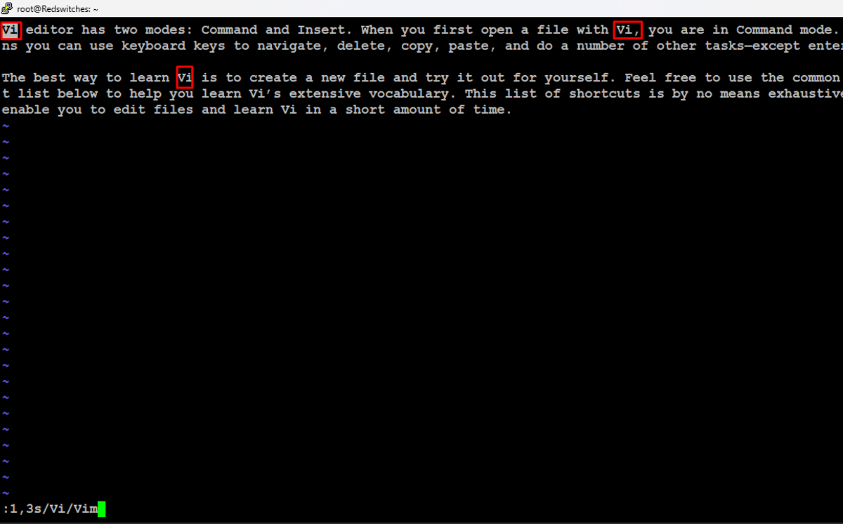vi editor 10
