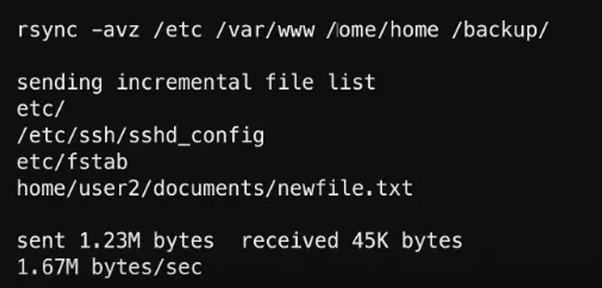 sudo rsync -avz