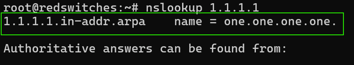 # nslookup