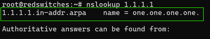 # nslookup