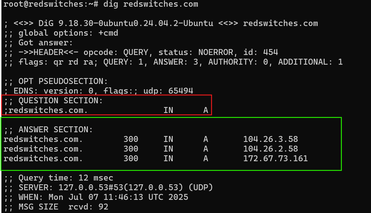 # dig reswitches