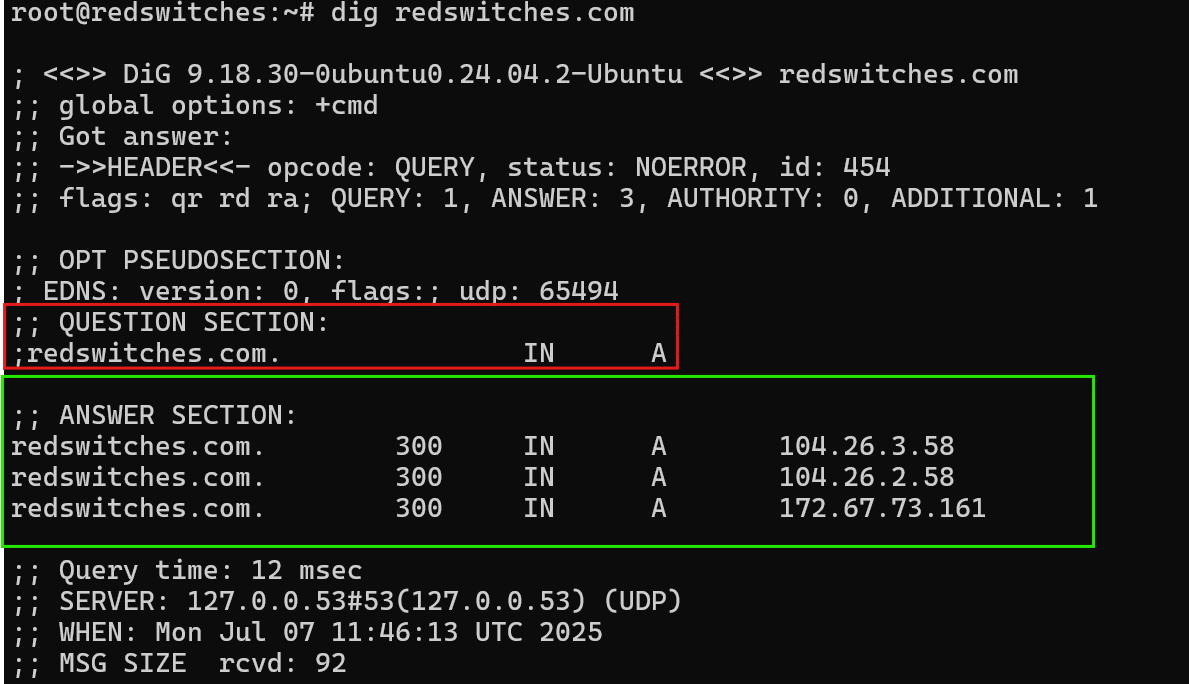 # dig reswitches