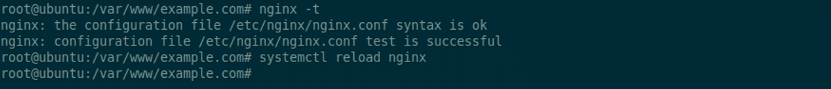 sudo systemctl reload nginx