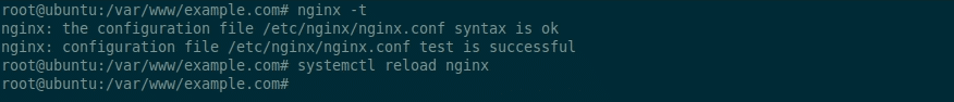 sudo systemctl reload nginx