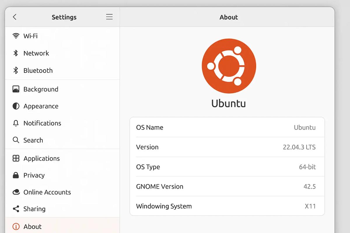 Ubuntu Settings Menu Next step