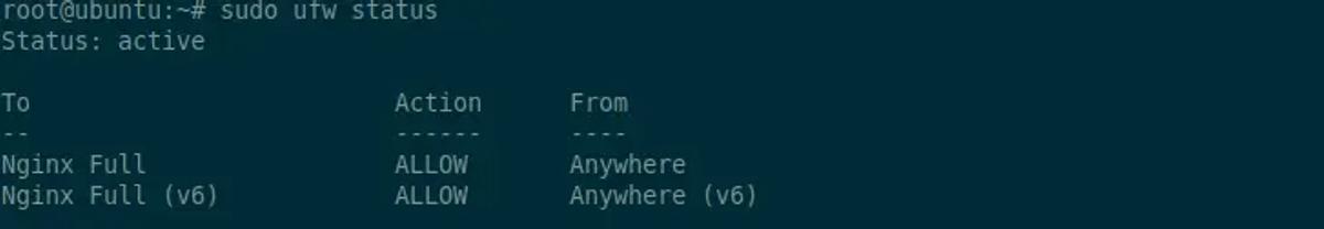 sudo ufw status
