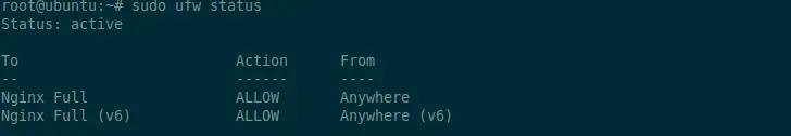 sudo ufw status