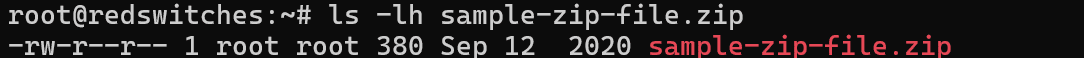 # ls -lh sample-zip-file