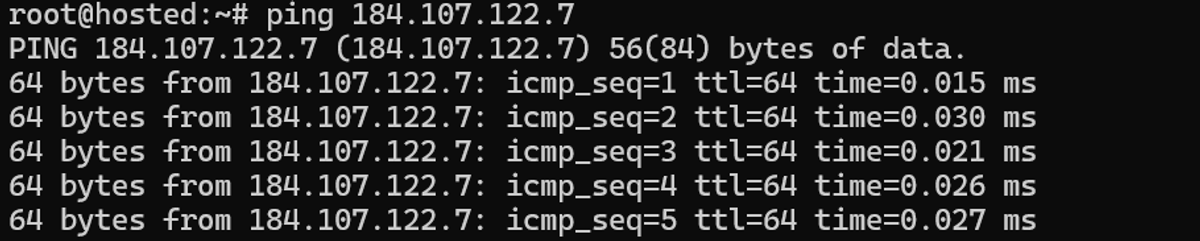 # ping 184.107.122.7