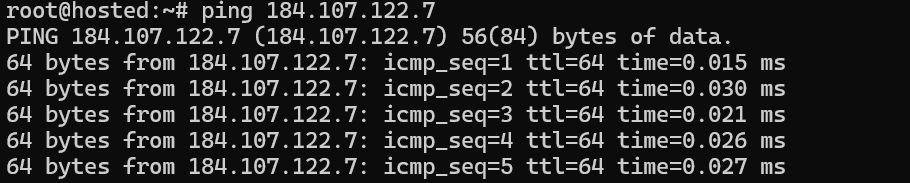 # ping 184.107.122.7