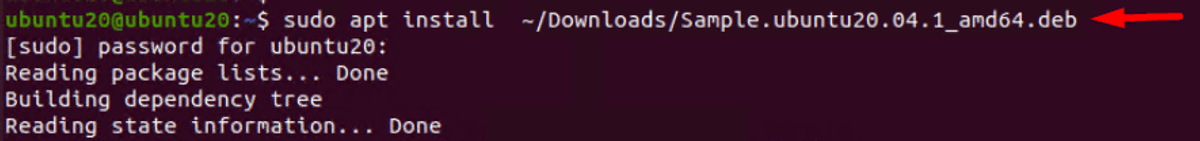 sudo apt install <package path>