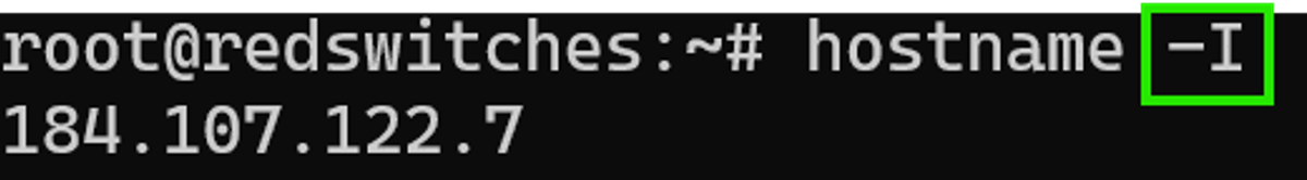 # hostname -i