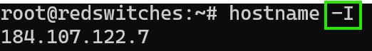 # hostname -i