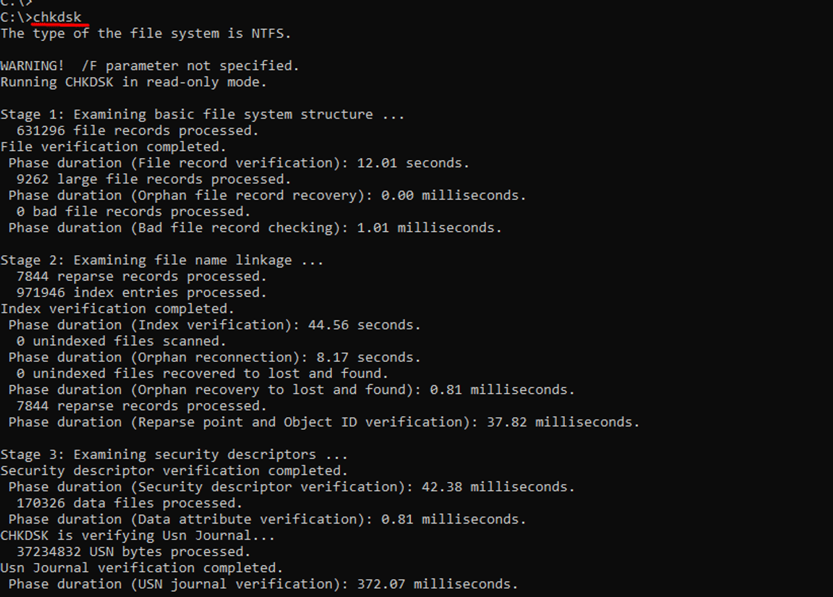 chkdsk