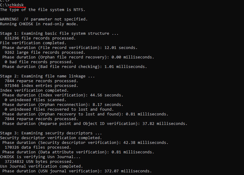 chkdsk