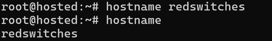 # hostname new hostname