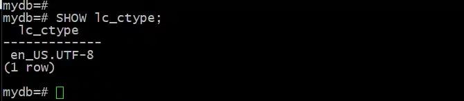 SHOW lc_ctype