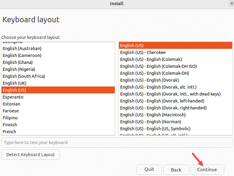 keyboard layout