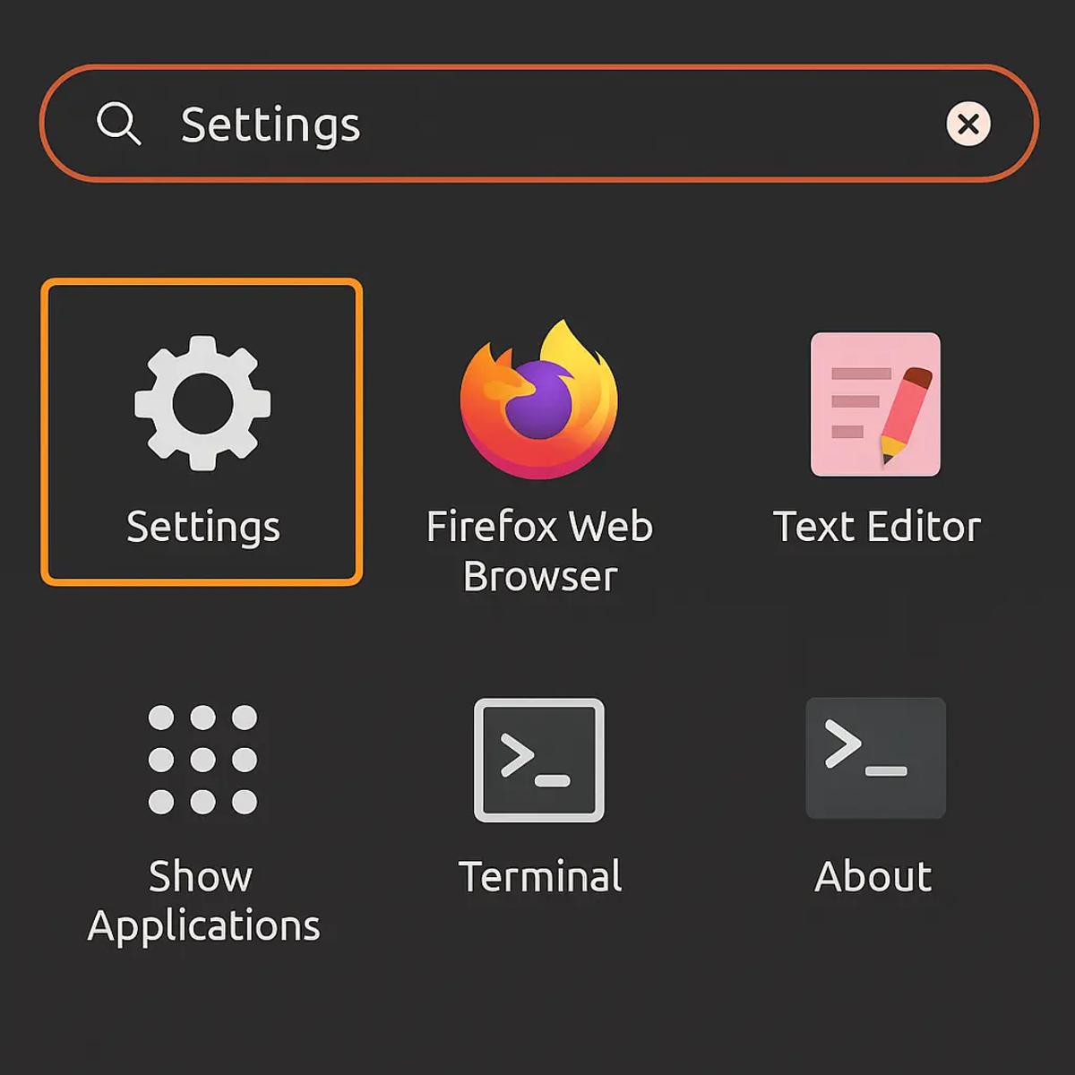 Ubuntu Settings Menu