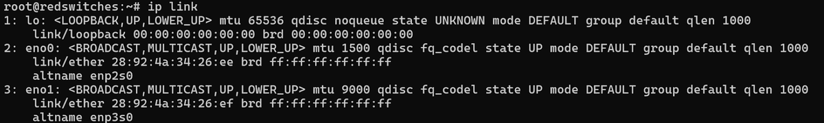 # ip link