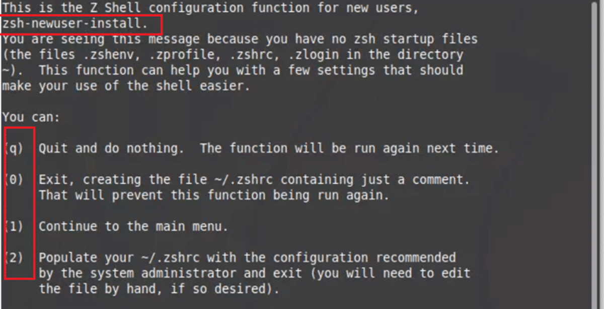 z shell configuration
