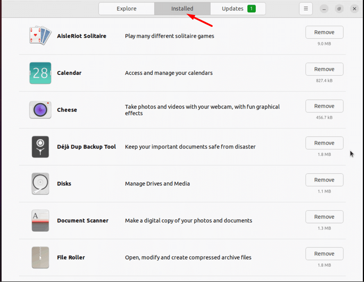 Go to the Installed tab