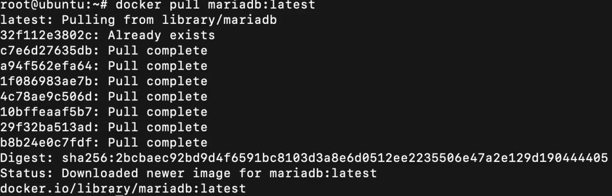 docker pull mariadb:latest