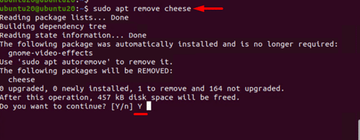 sudo apt remove <package name>