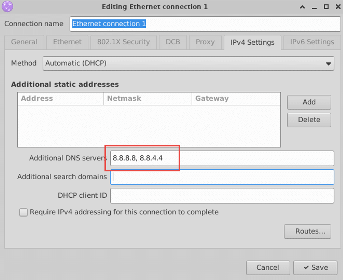 ethernet connection