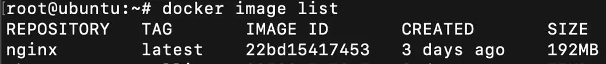 docker image list