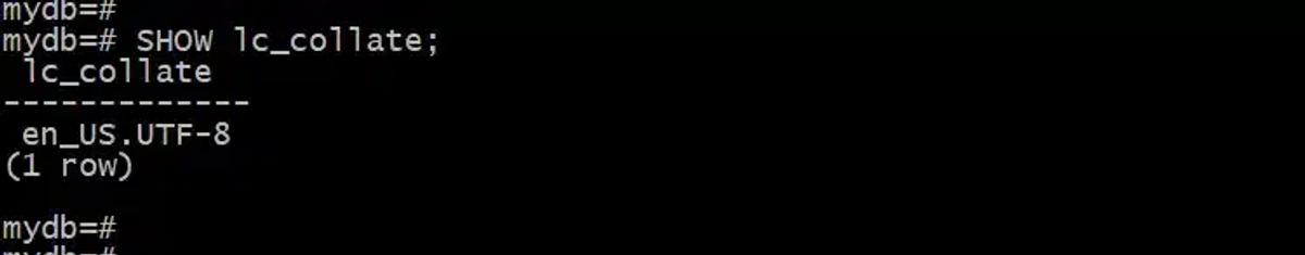 SHOW lc_collate