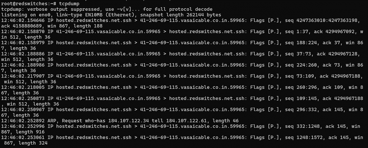 # tcpdump