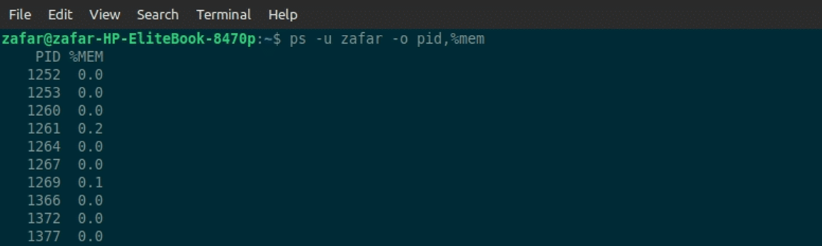 View Process Memory Consumption
