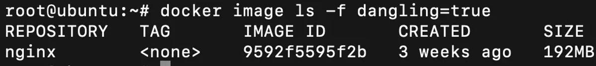 docker image ls -f dangling=true