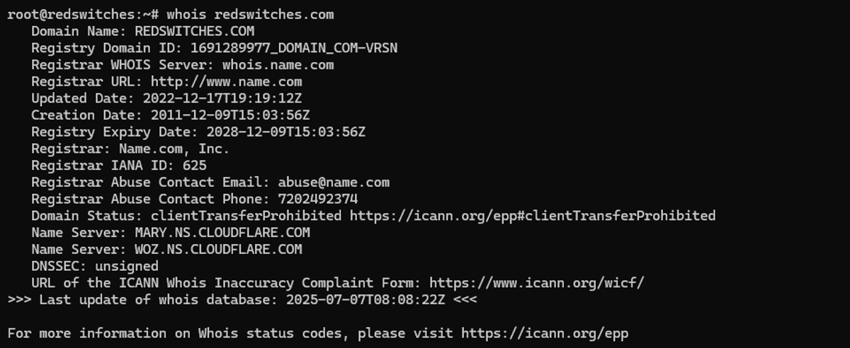 # whois redswitches.com