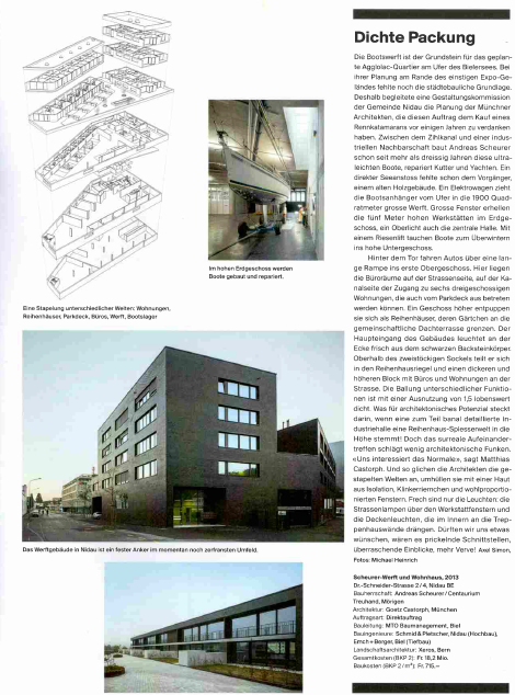 Goetz Castorph Lehmann Tabillion Architektur Städtebau München Magazin Heft Hochparterre Beitrag Werft Wohnen 