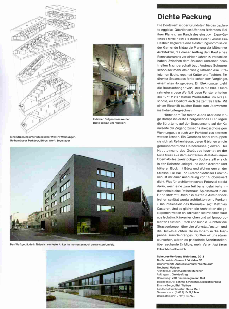 Goetz Castorph Lehmann Tabillion Architektur Städtebau München Magazin Heft Hochparterre Beitrag Werft Wohnen