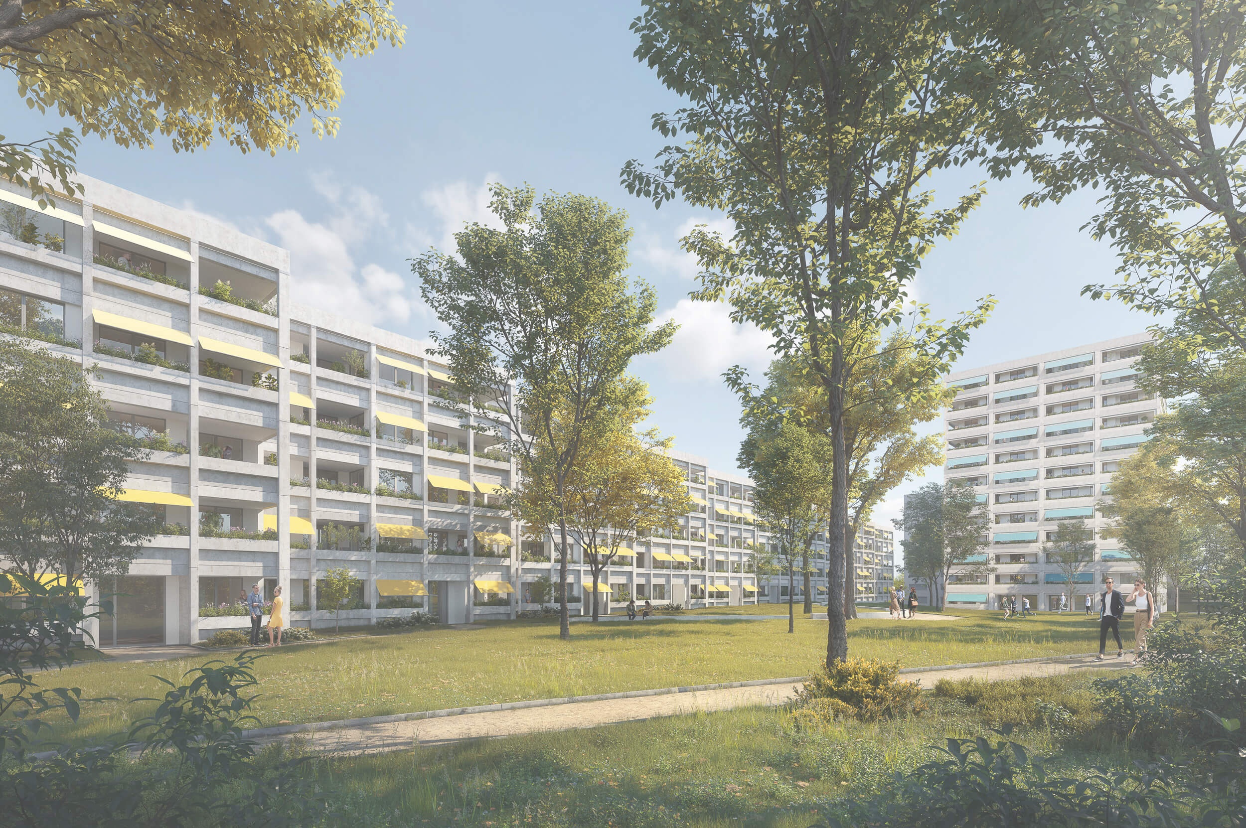 Goetz Castorph Lehmann Tabillion Architektur Städtebau München Wettbewerb Schallschutz Loggien Sonnenschutz versprengendes Gebäude